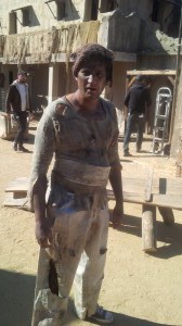 Kuldip Korotana in distressed character costume on set