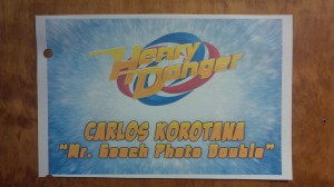 Production sign for Kuldip Korotana's Heavy Dodger character