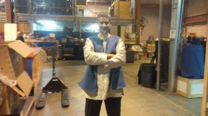 Kuldip Korotana in character in a production workshop